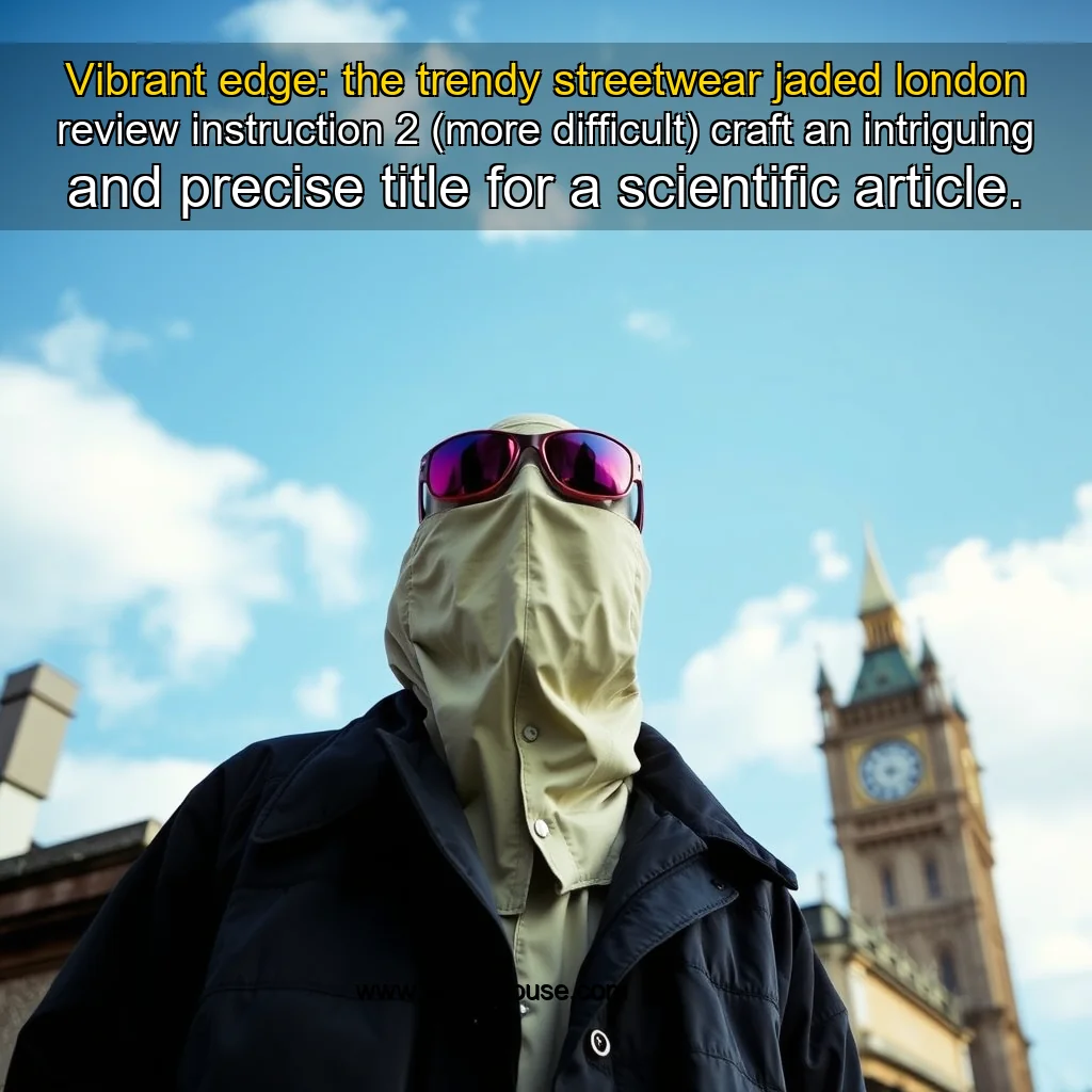 Read more about the article Vibrant edge: the trendy streetwear jaded london review


 instruction 2 (more difficult)

craft an intriguing and precise title for a scientific article.